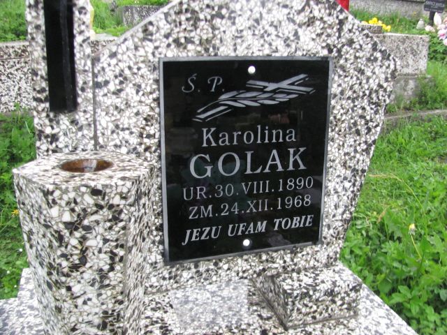 Karolina Golak 1890 Raba Wyżna Podsarnie i Harkabuz - Grobonet - Wyszukiwarka osób pochowanych
