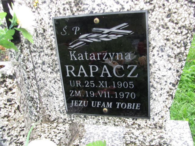 Katarzyna Rapacz 1905 Raba Wyżna Podsarnie i Harkabuz - Grobonet - Wyszukiwarka osób pochowanych